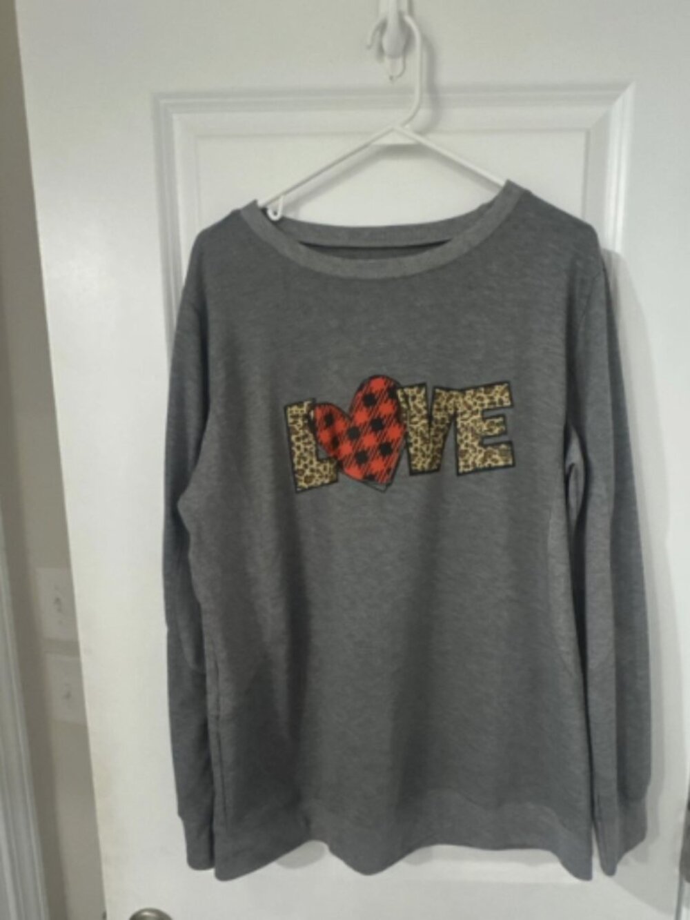 Grey Long Sleeve LOVE Graphic Sweatshirt